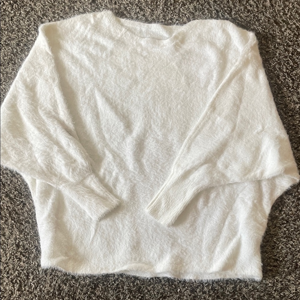SHEIN White Crew Neck Sweater